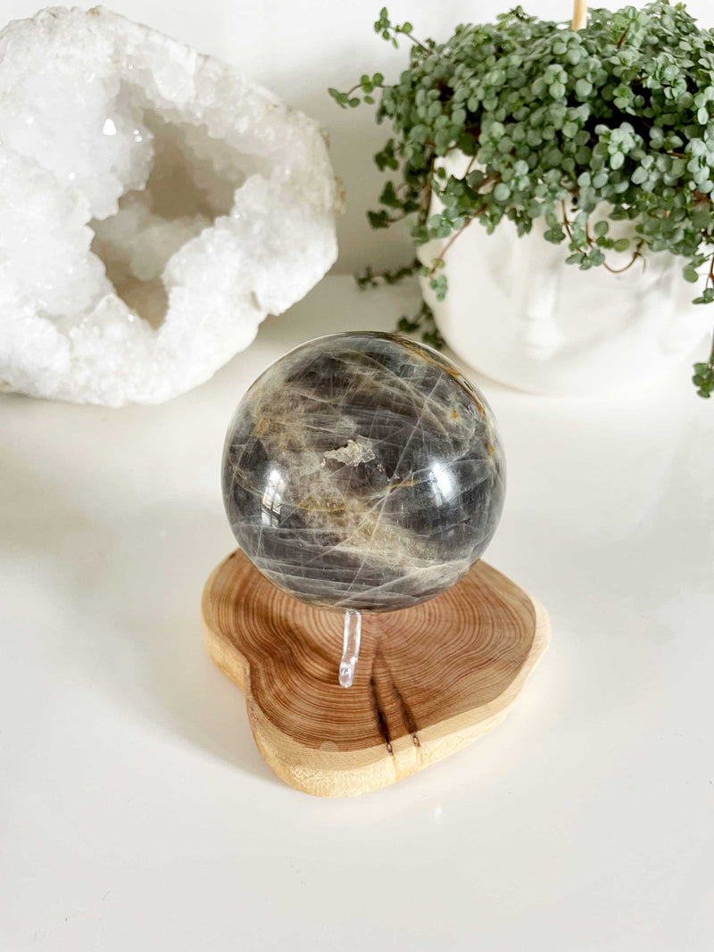 SPHERE PIERRE DE LUNE NOIRE